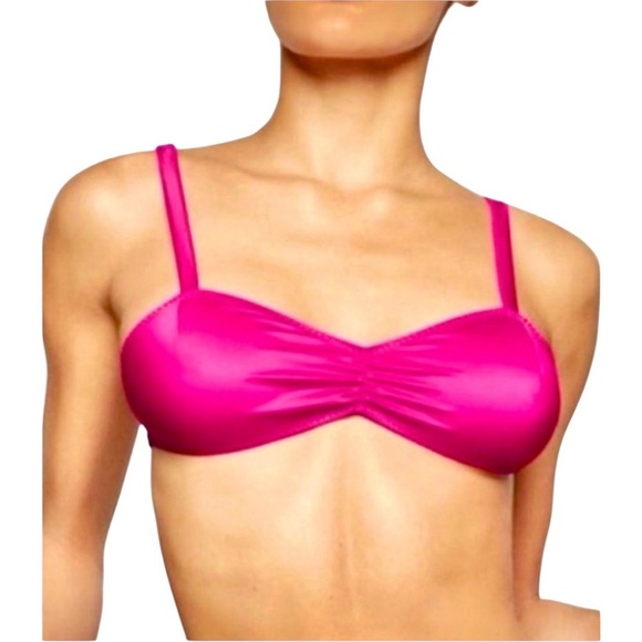 SKIMS Other - Skims Woven Shine Tie Back Bralette Top in Raspberry, Size XS, NWT